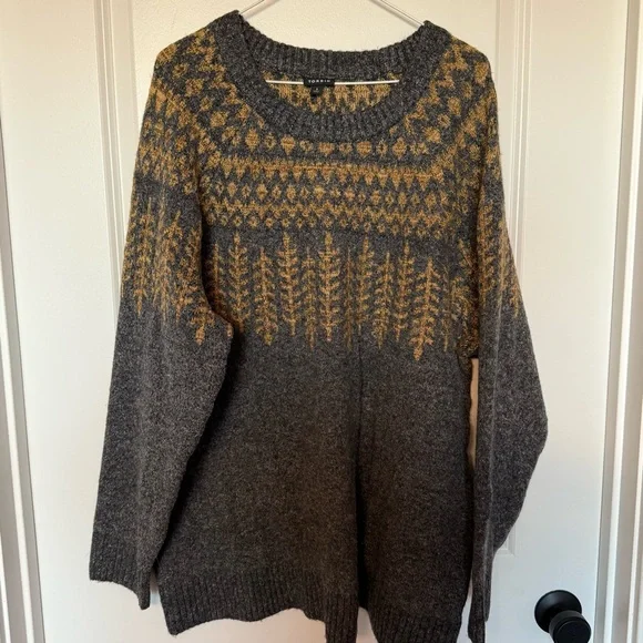 Torrid Gray and Gold Knit Sweater - Picture 1 of 6